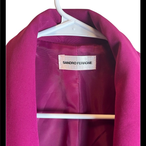 Sandro Ferrone Pink Fuchsia Barbie Double Breasted Blazer Size 44 (8) - Picture 2 of 4